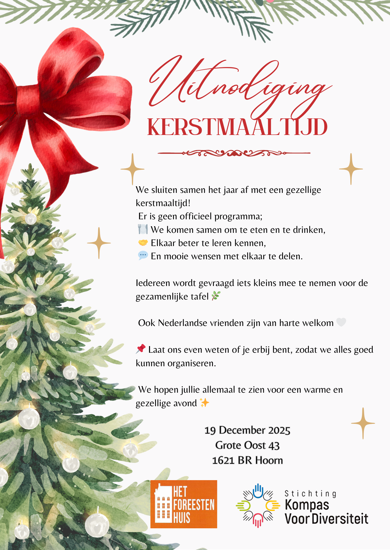 🎄 Uitnodiging Kerstmaaltijd 🎄